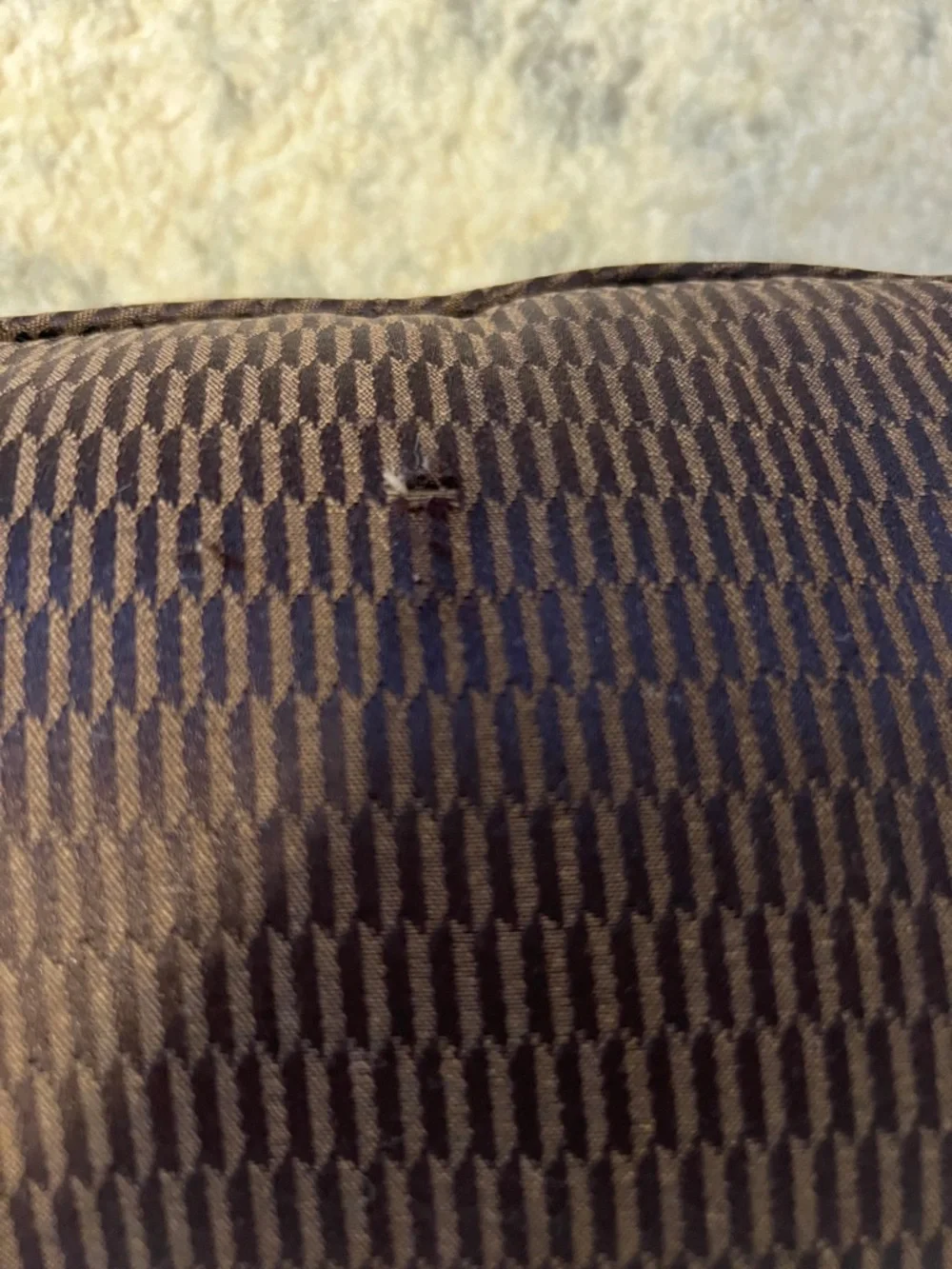 Decorative Brown Tufted Lumbar Pillow with Button Detail